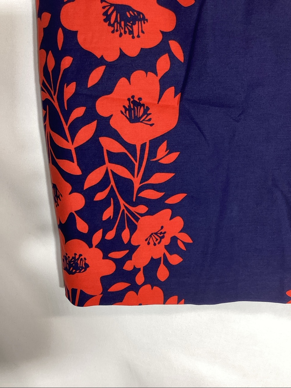 BODEN Richmond poppy placement pencil skirt Navy/Red Size 14 - Picture 4 of 9